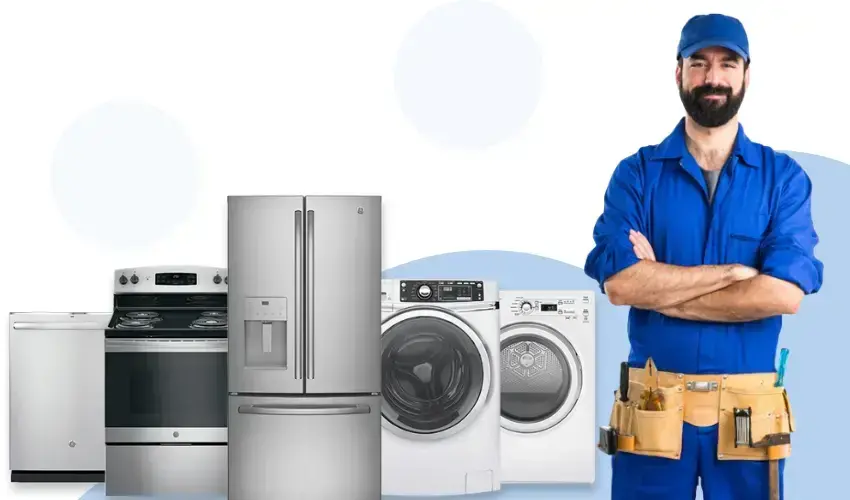 Professional technician servicing home appliances